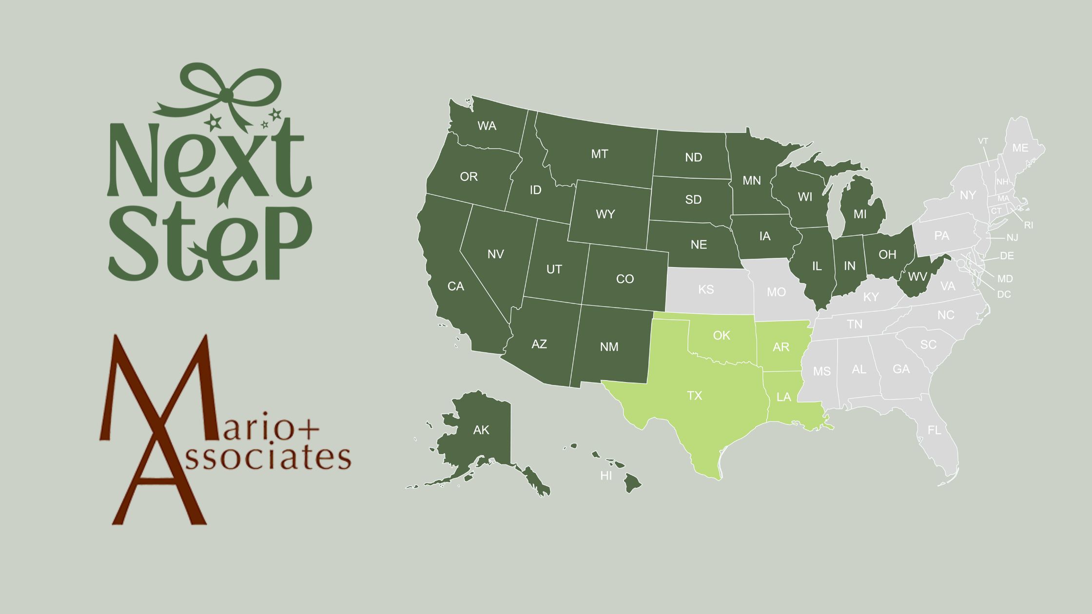 A map of the new territories of Next Step with the addition of Mario & Associates