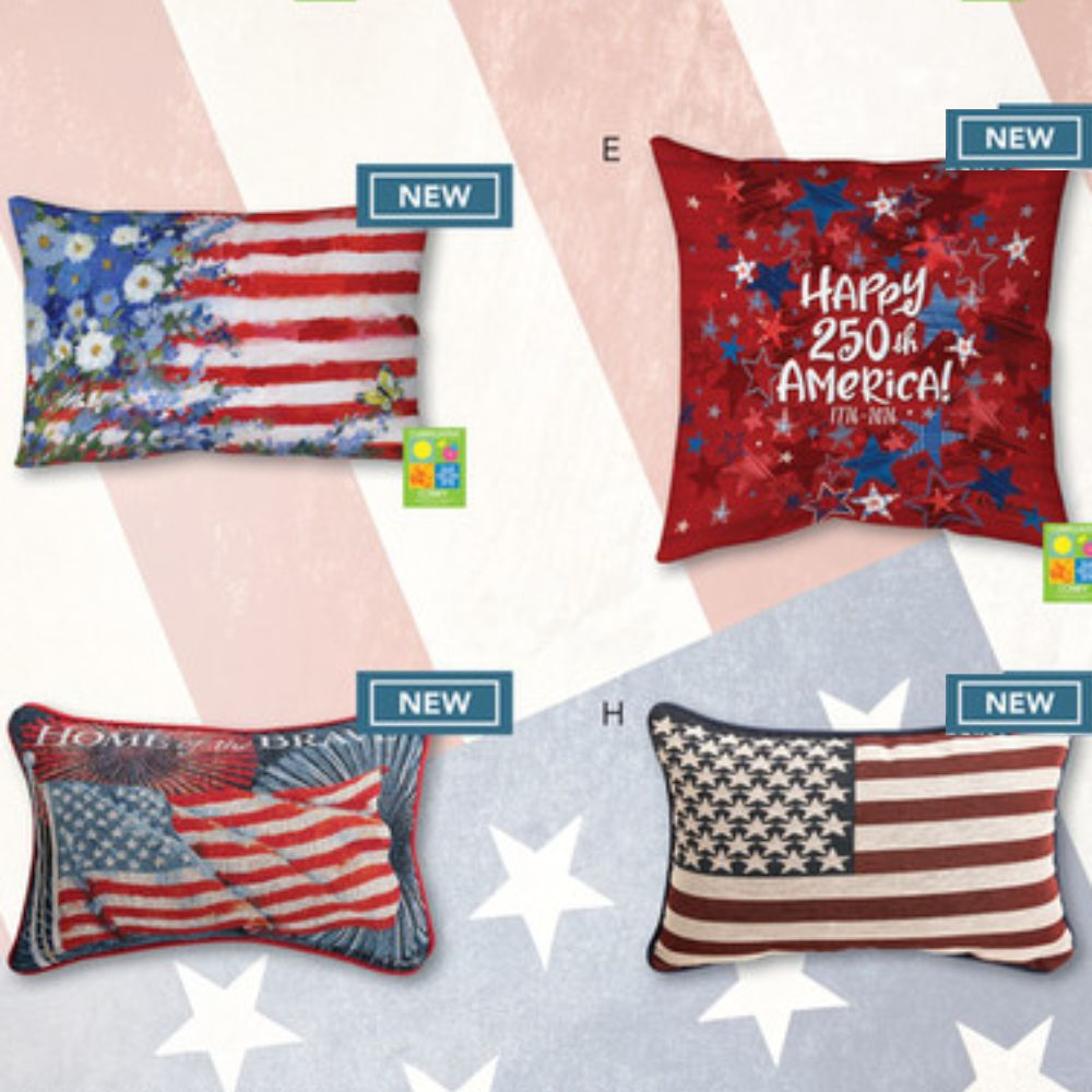Patriotic pillows from Manual Woodworkers